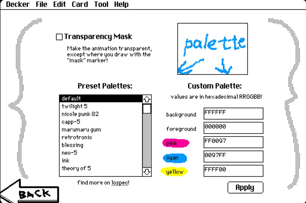 Wigglypaint Change Palette